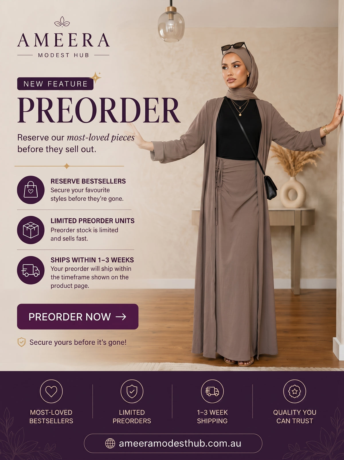 Ameera Modest Hub Preorder – Reserve your most-loved modest fashion pieces before they sell out