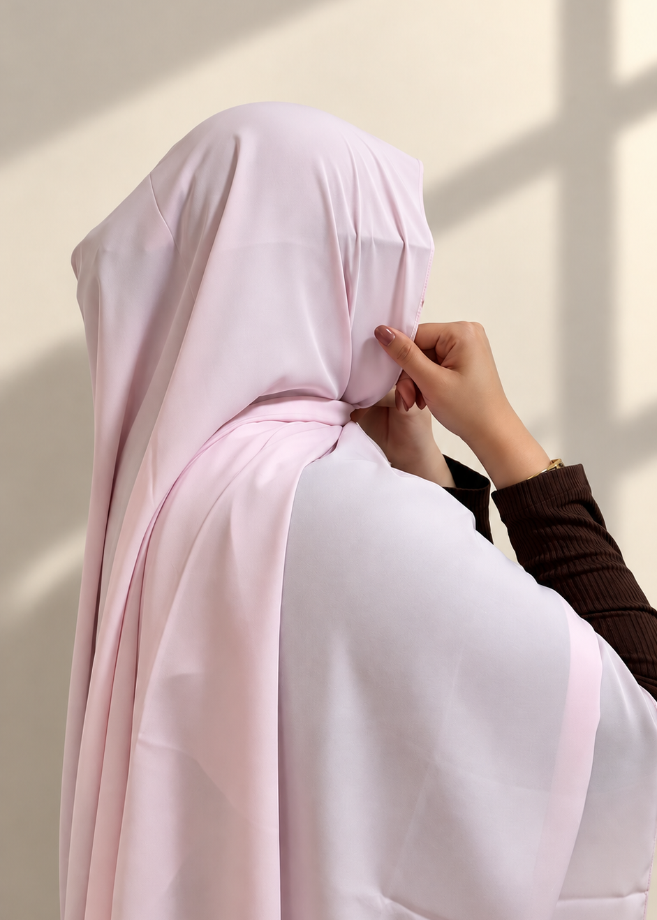 Premium Medina Silk Chiffon Hijab  –  Powder Pink