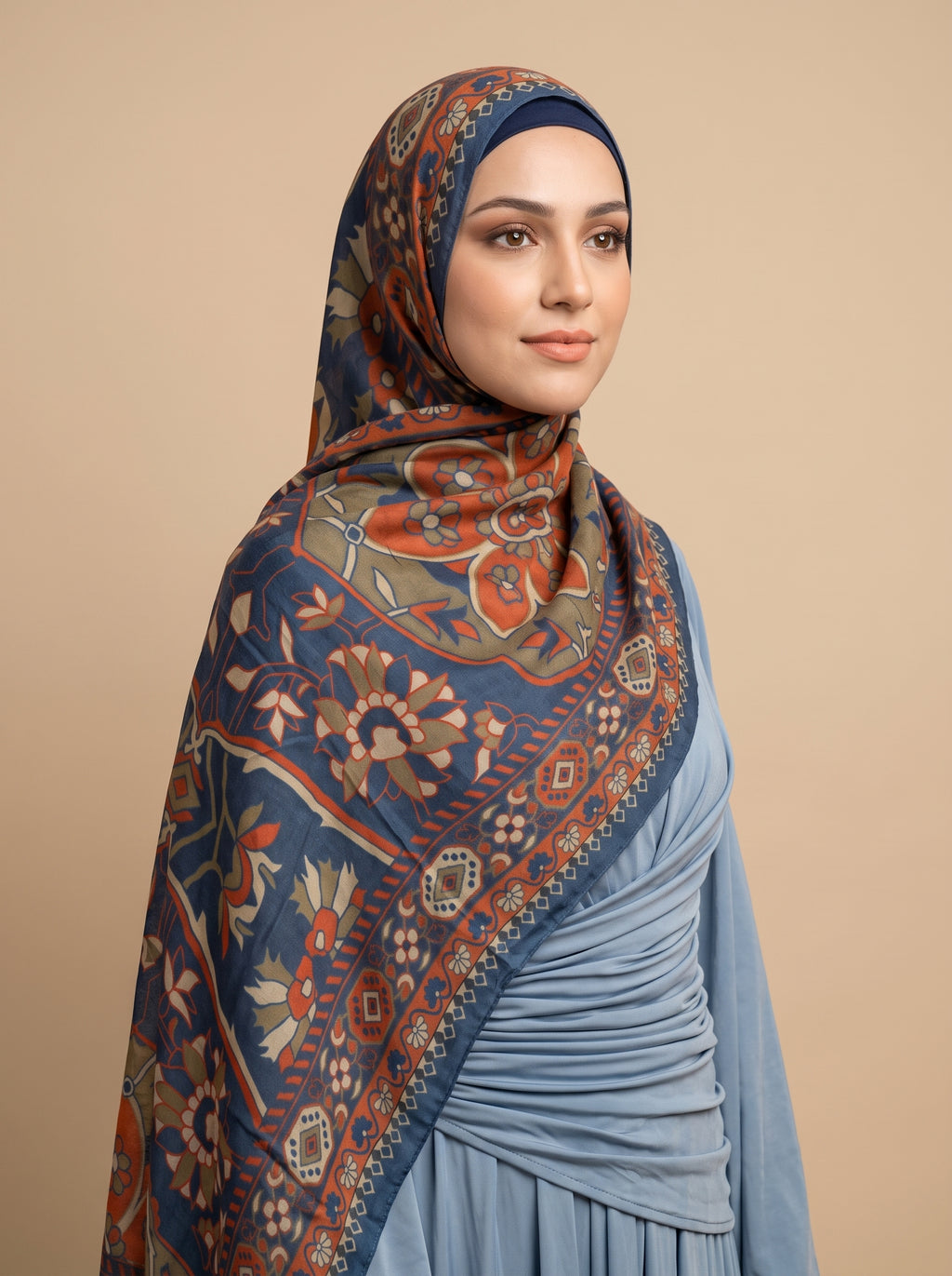 Indigo Heritage  Printed Modal Hijab