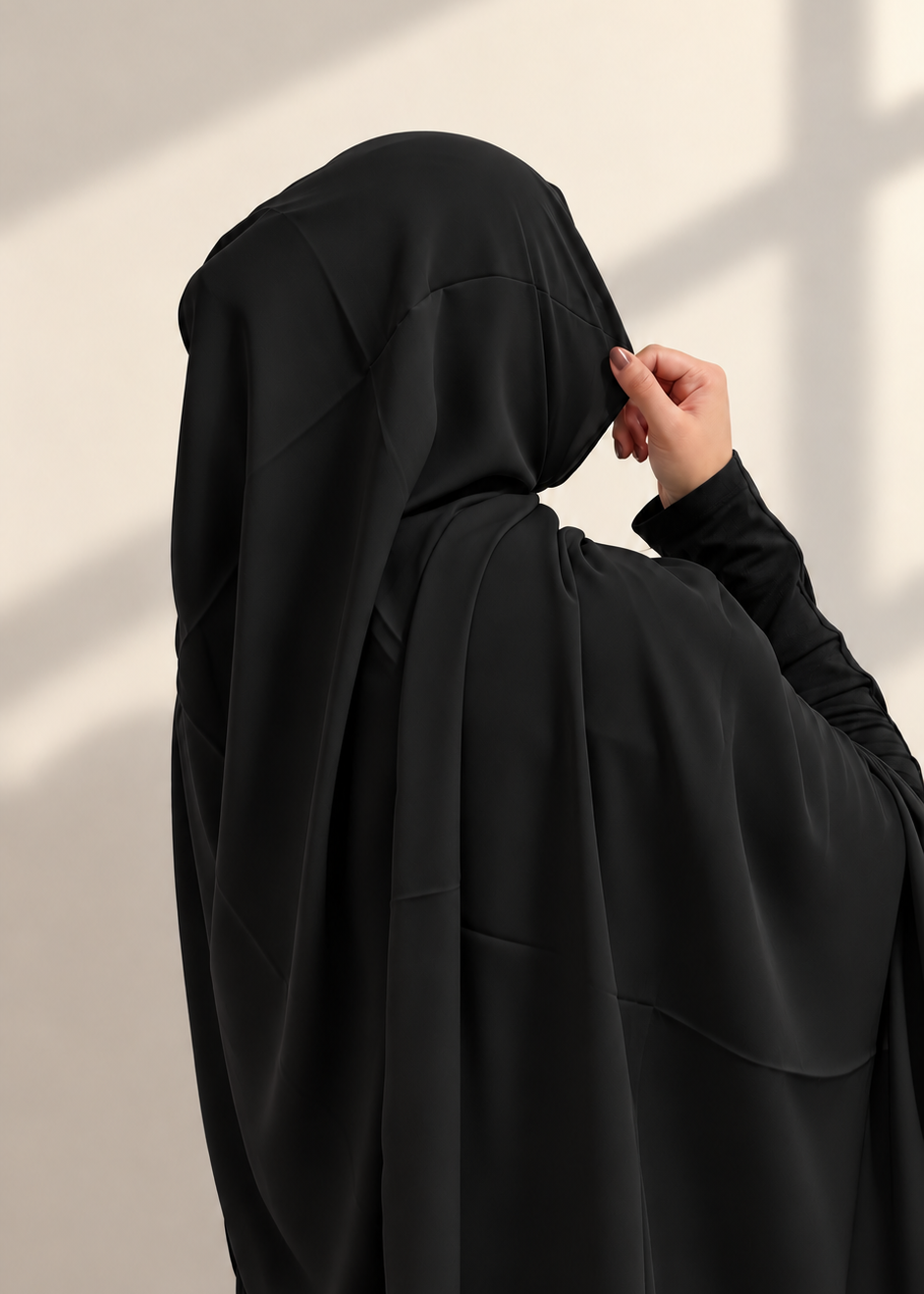 Premium Medina Silk Chiffon Hijab  –  Black
