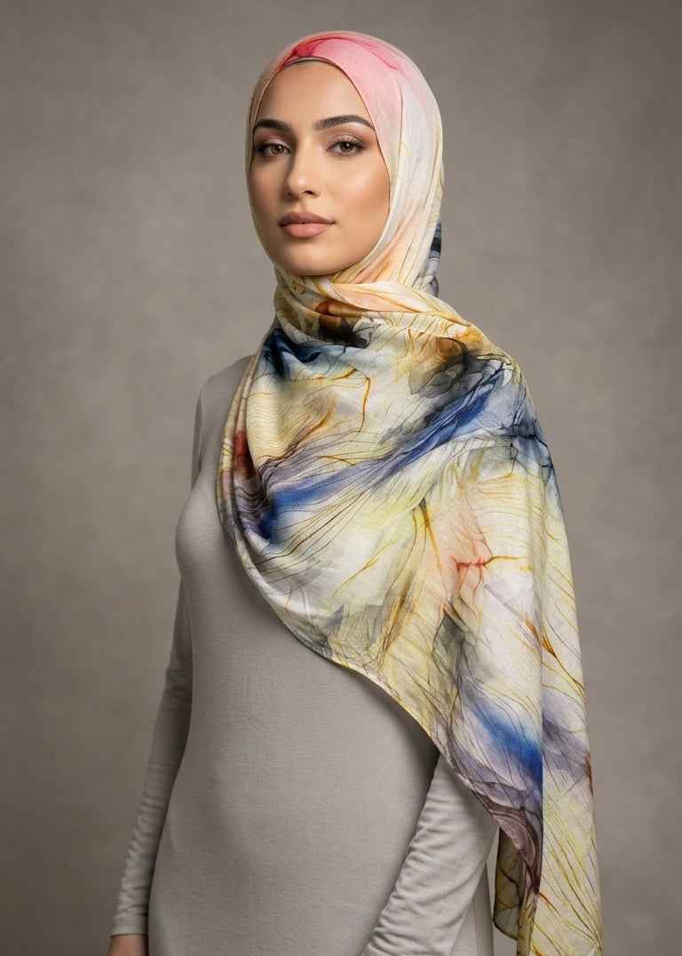 Prismatic Petals  Printed Jersey Hijab (Copy)