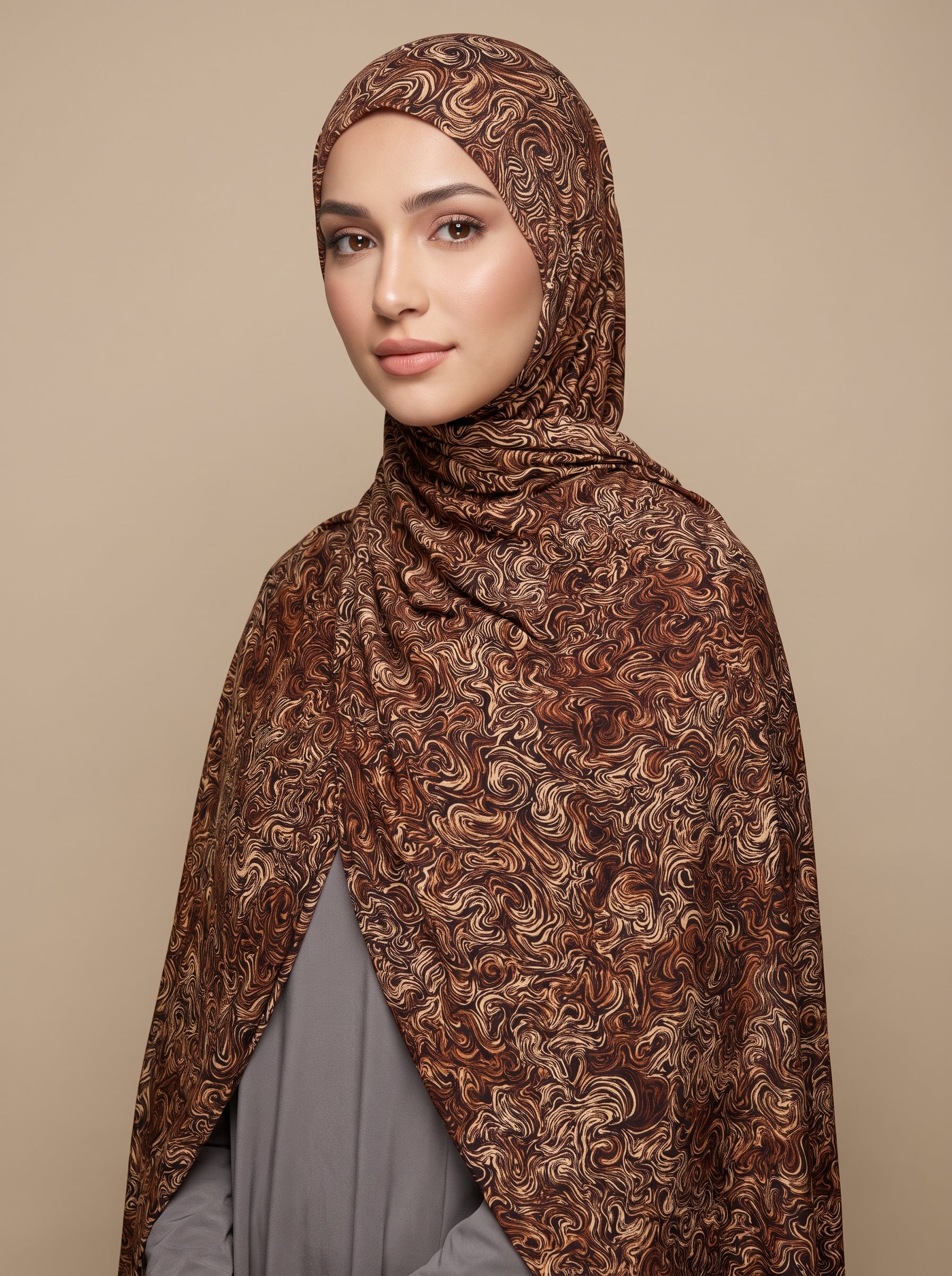 Oil Painting Wave Printed Jersey Hijab