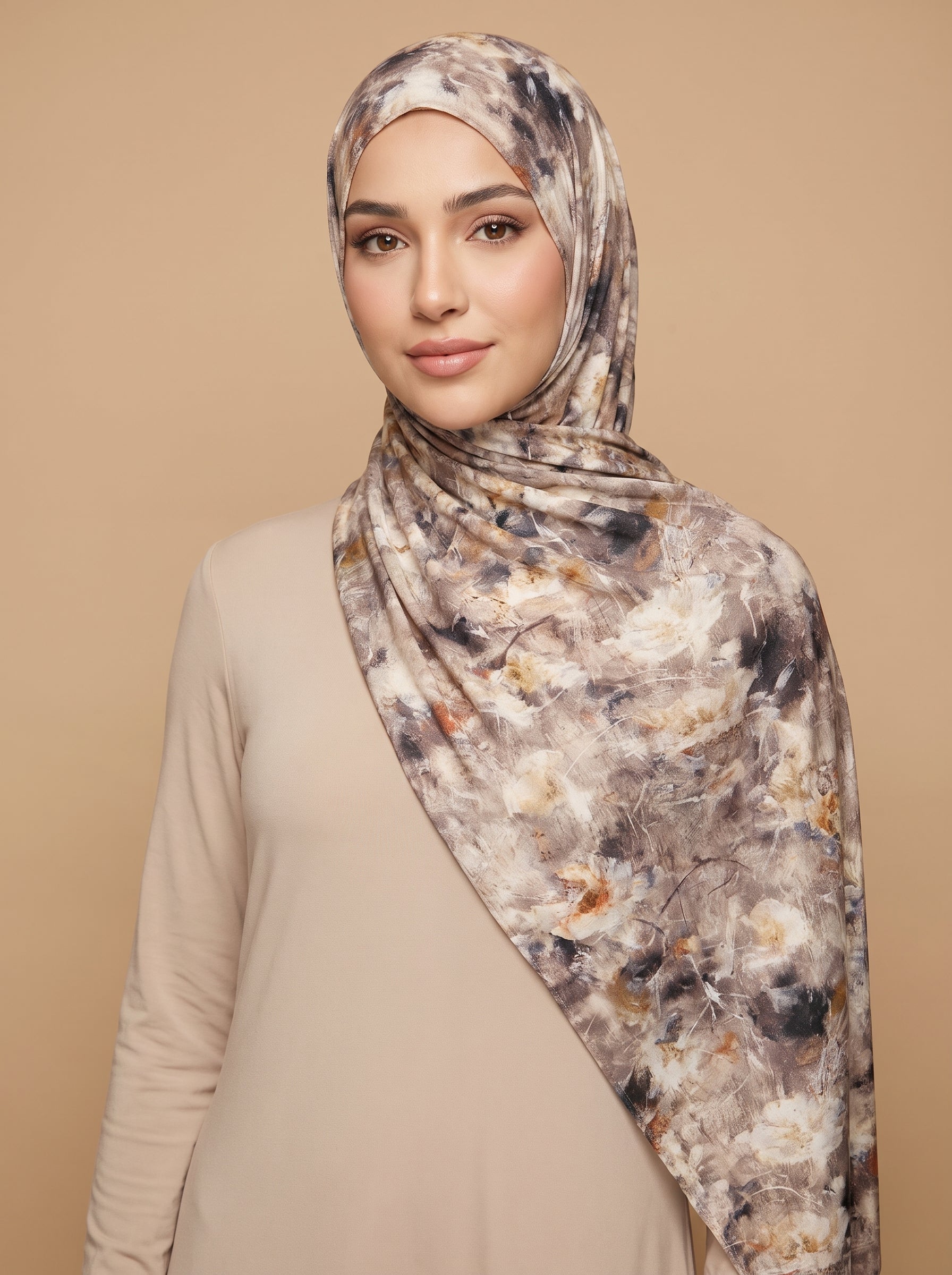 Boho Botanical Printed Jersey Hijab