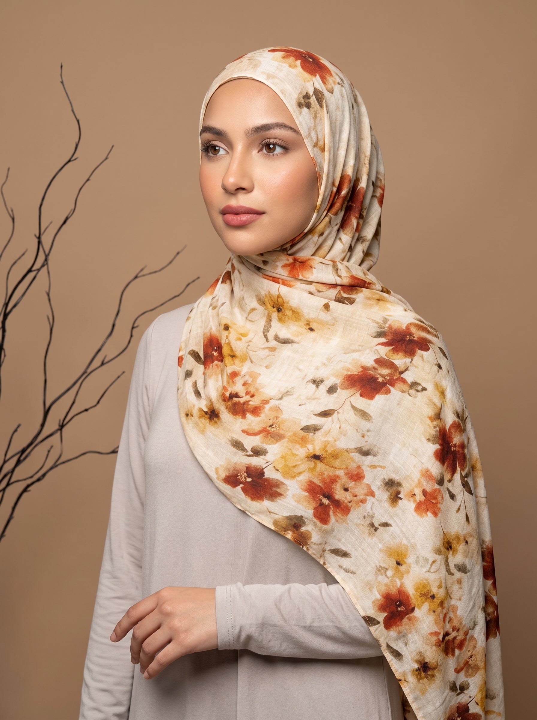Cozy Garden Printed Jersey Hijab