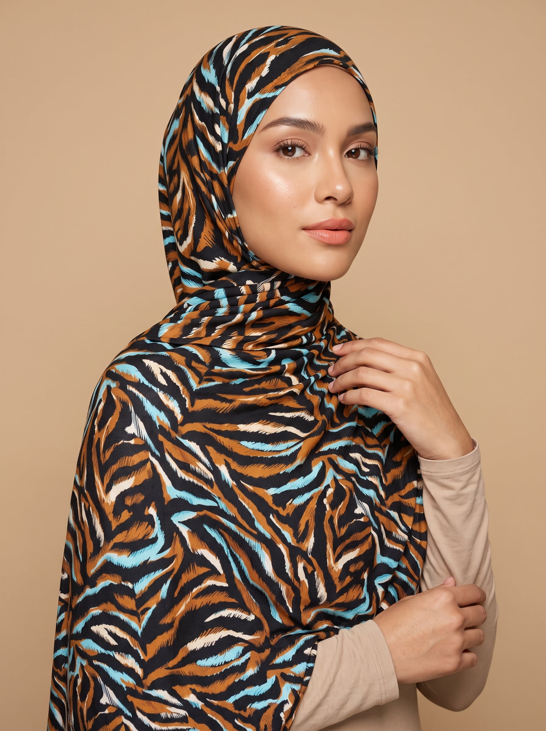Tigress Nocturne Printed Jersey Hijab