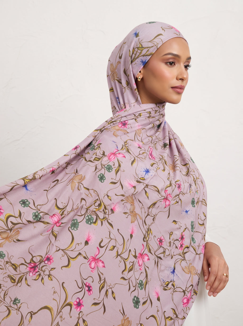 Secret Garden Printed Jersey Hijab - Pink
