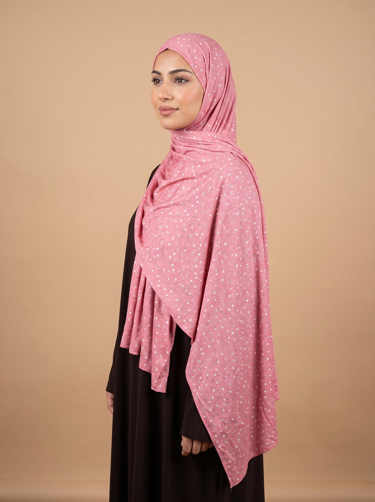 Blush Hearts Printed Jersey Hijab