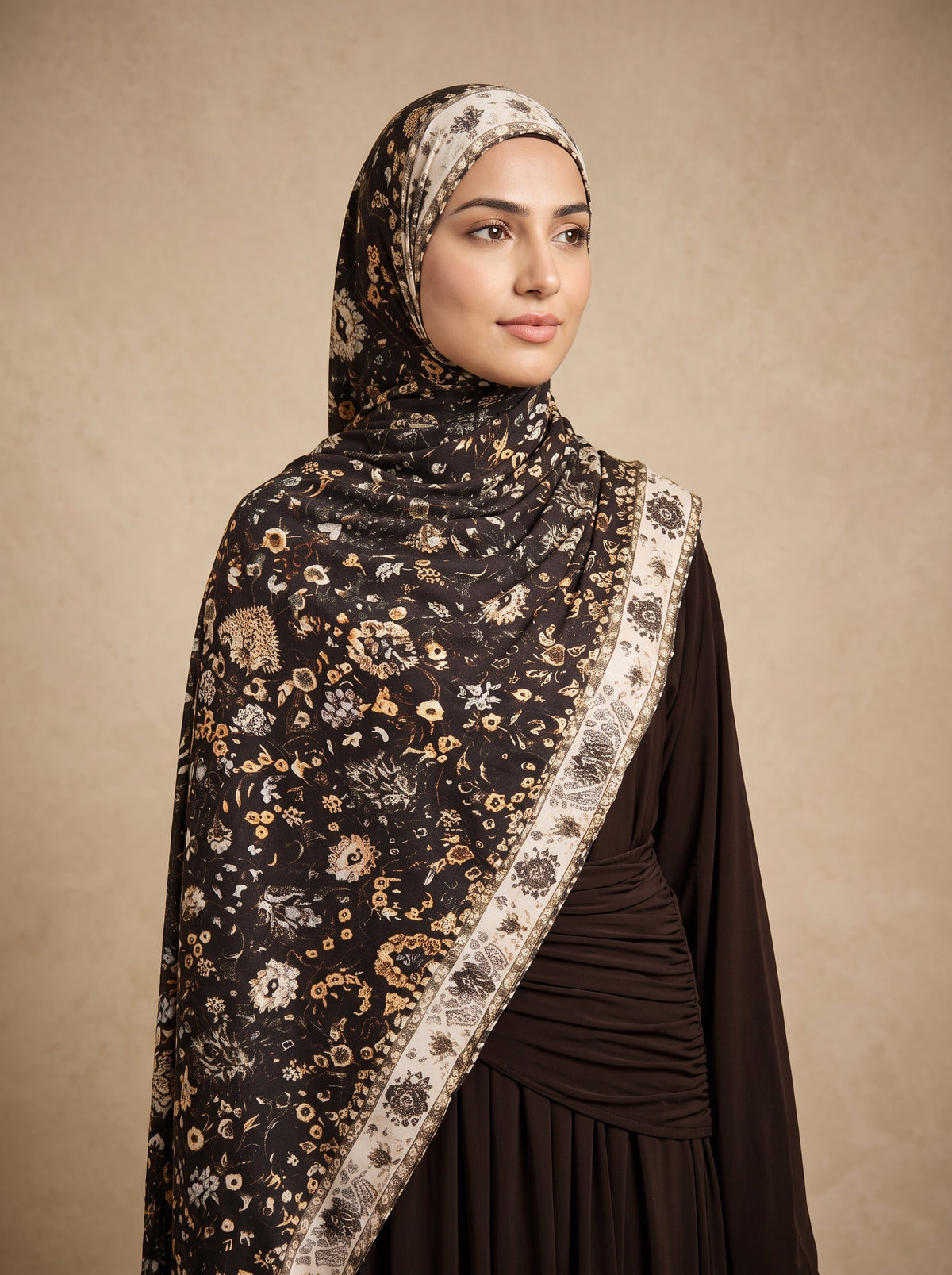 Antique Bloom Printed Jersey Hijab