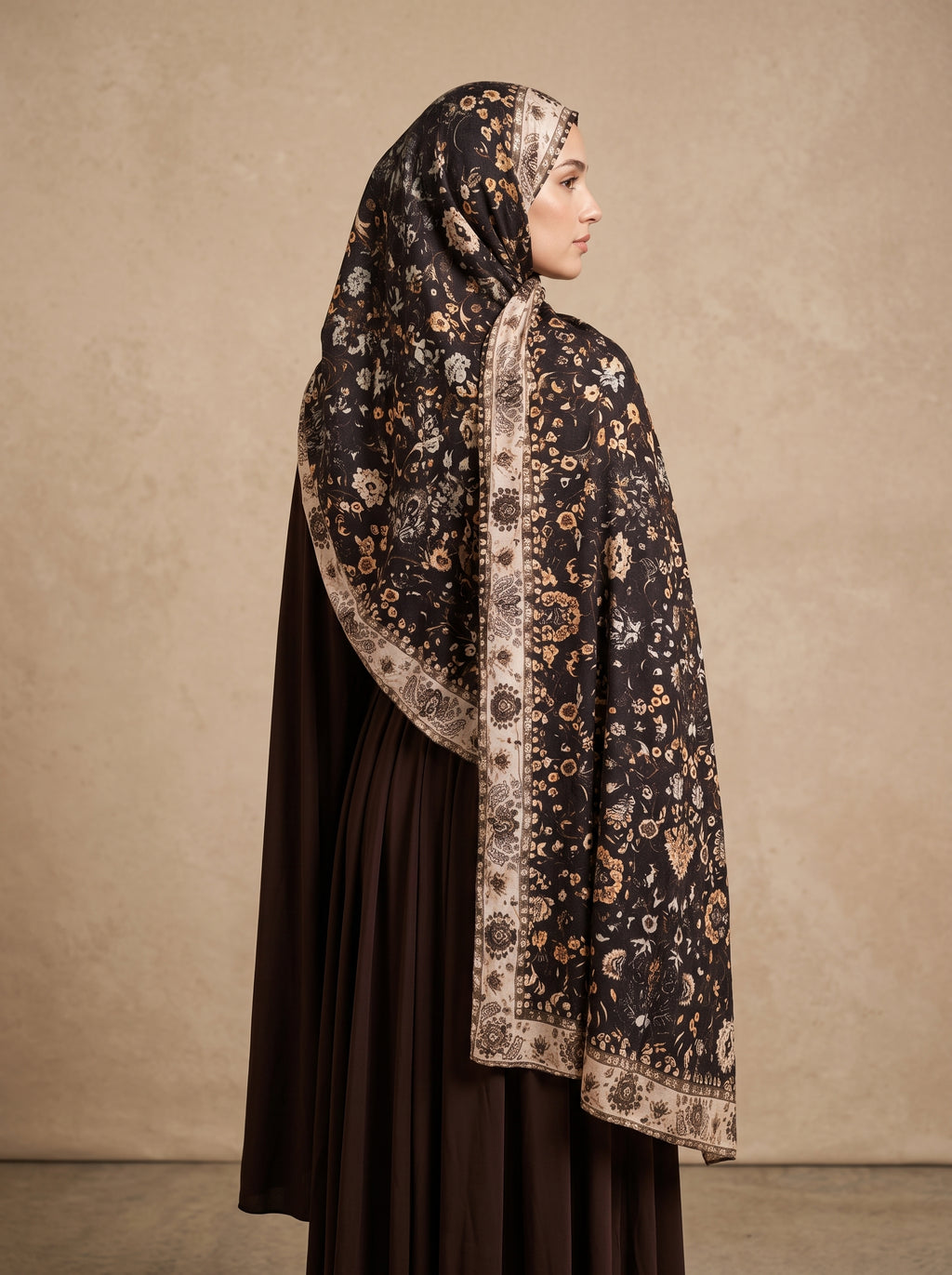 Antique Bloom Printed Jersey Hijab