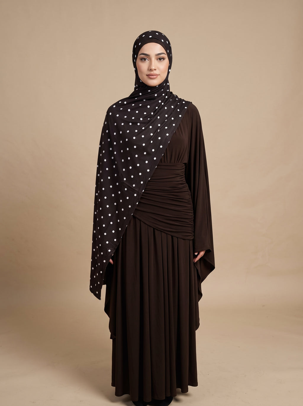 Espresso Polka Printed Jersey HIjab