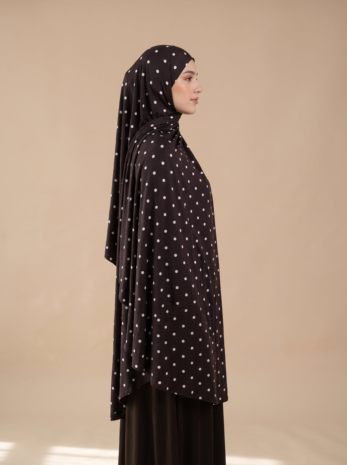 Espresso Polka Printed Jersey HIjab