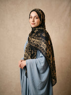 Golden Cashmere Paisley Printed Modal Hijab