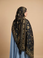 Golden Cashmere Paisley Printed Modal Hijab