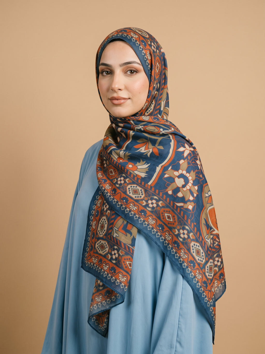 Indigo Heritage  Printed Modal Hijab