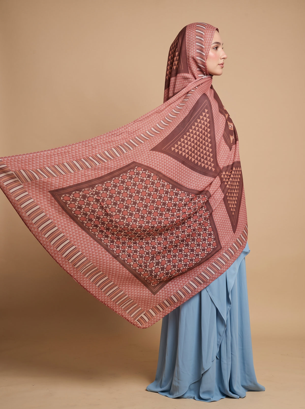 Rosé Geometry Printed Modal Hijab