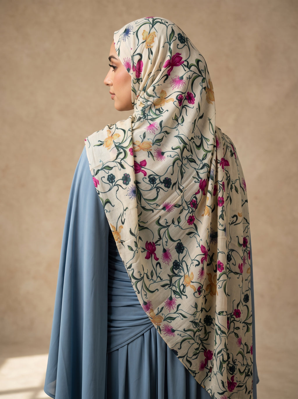 Secret Garden Printed Modal Hijab - Yellow