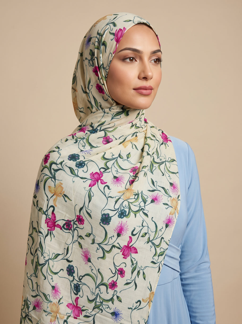 Secret Garden Printed Modal Hijab - Yellow