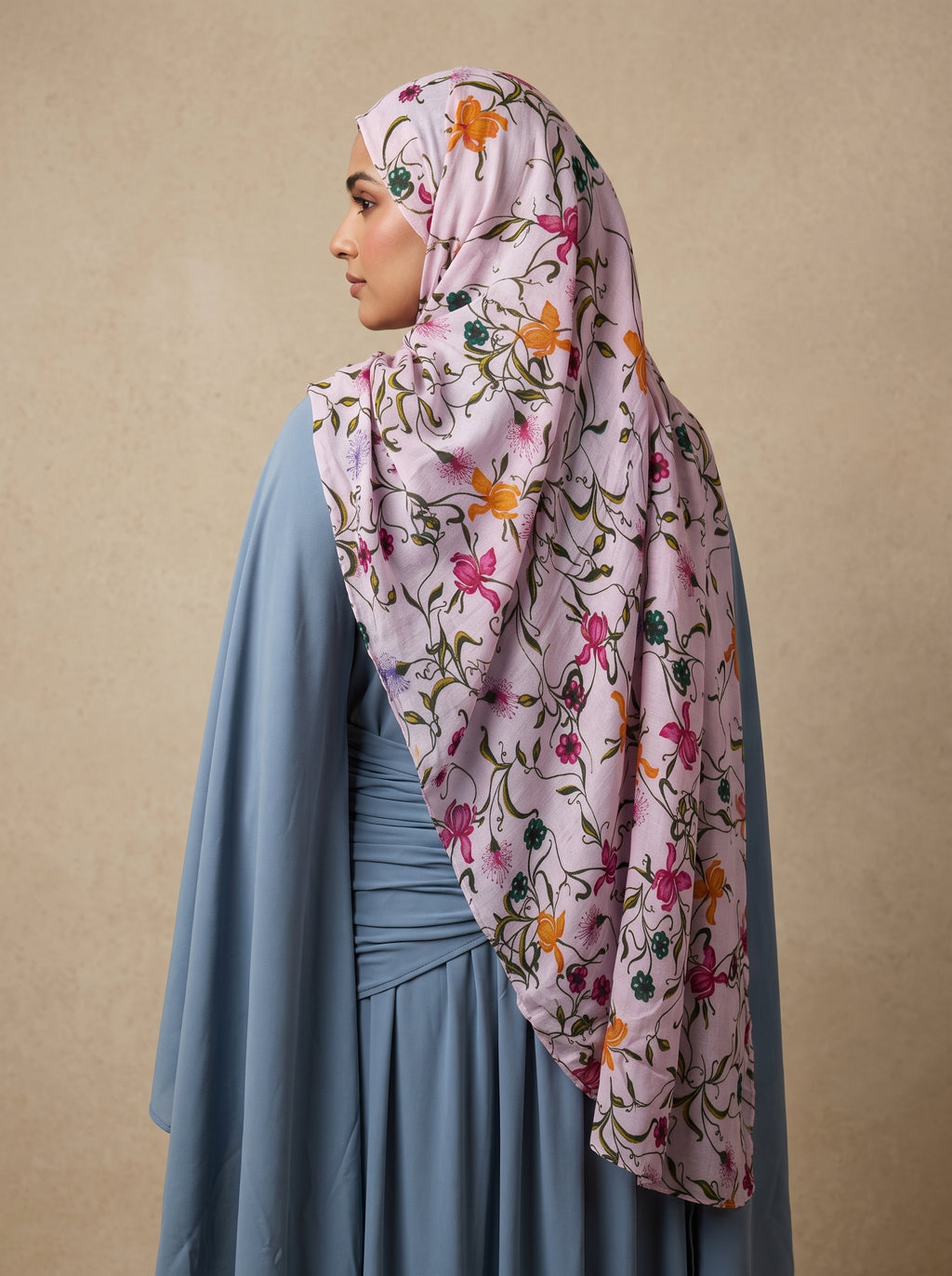 Secret Garden Printed Modal Hijab - Pink
