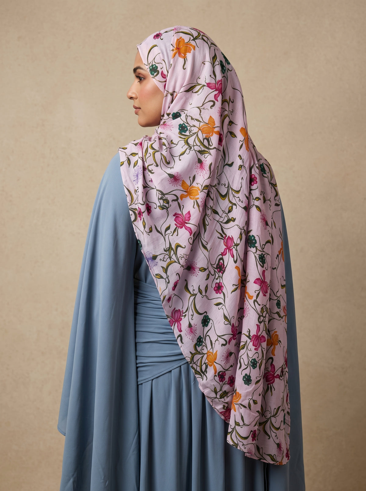 Secret Garden Printed Modal Hijab - Pink