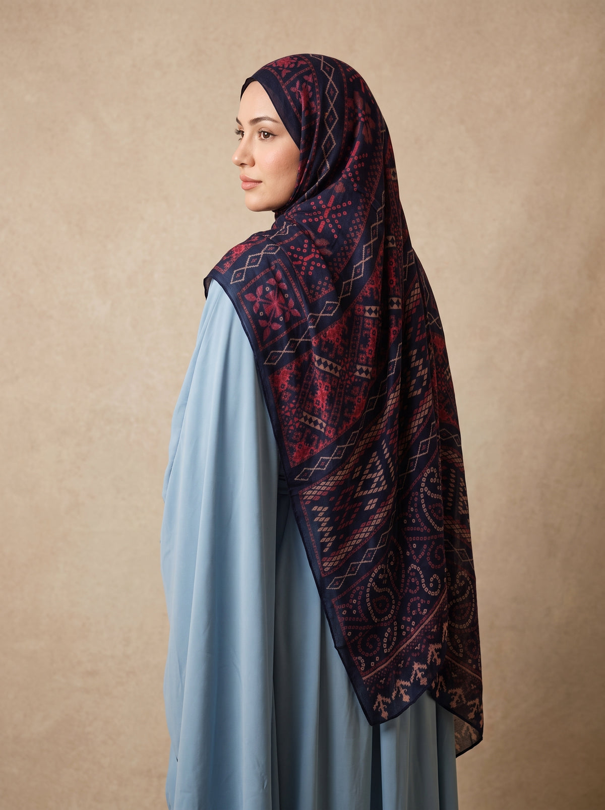 Scarlet Noir Printed Modal Hijab