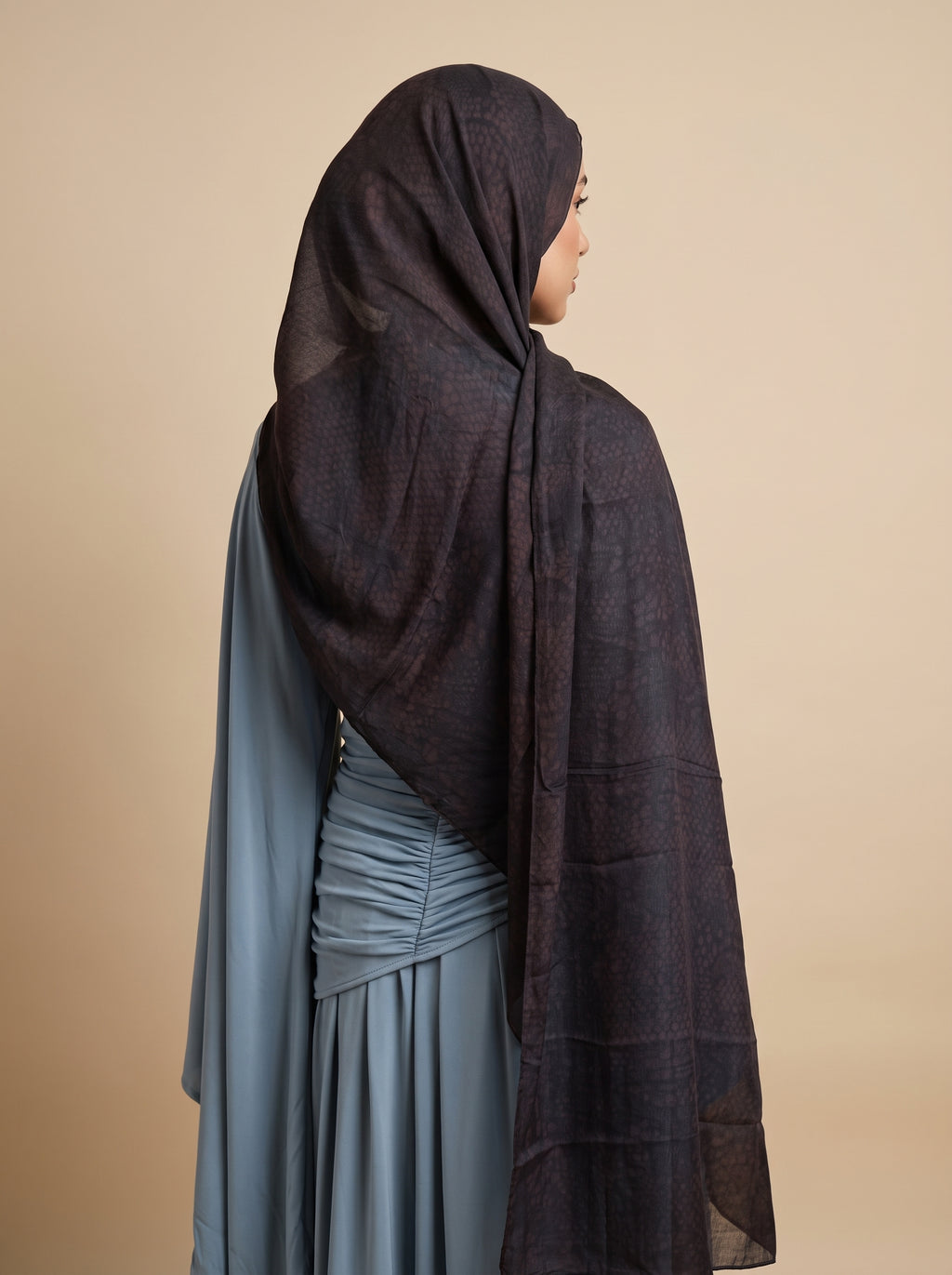 Espresso Luxe Printed Modal Hijab