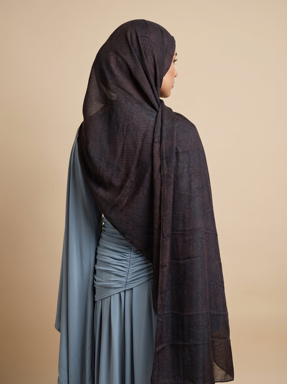 Espresso Luxe Printed Modal Hijab