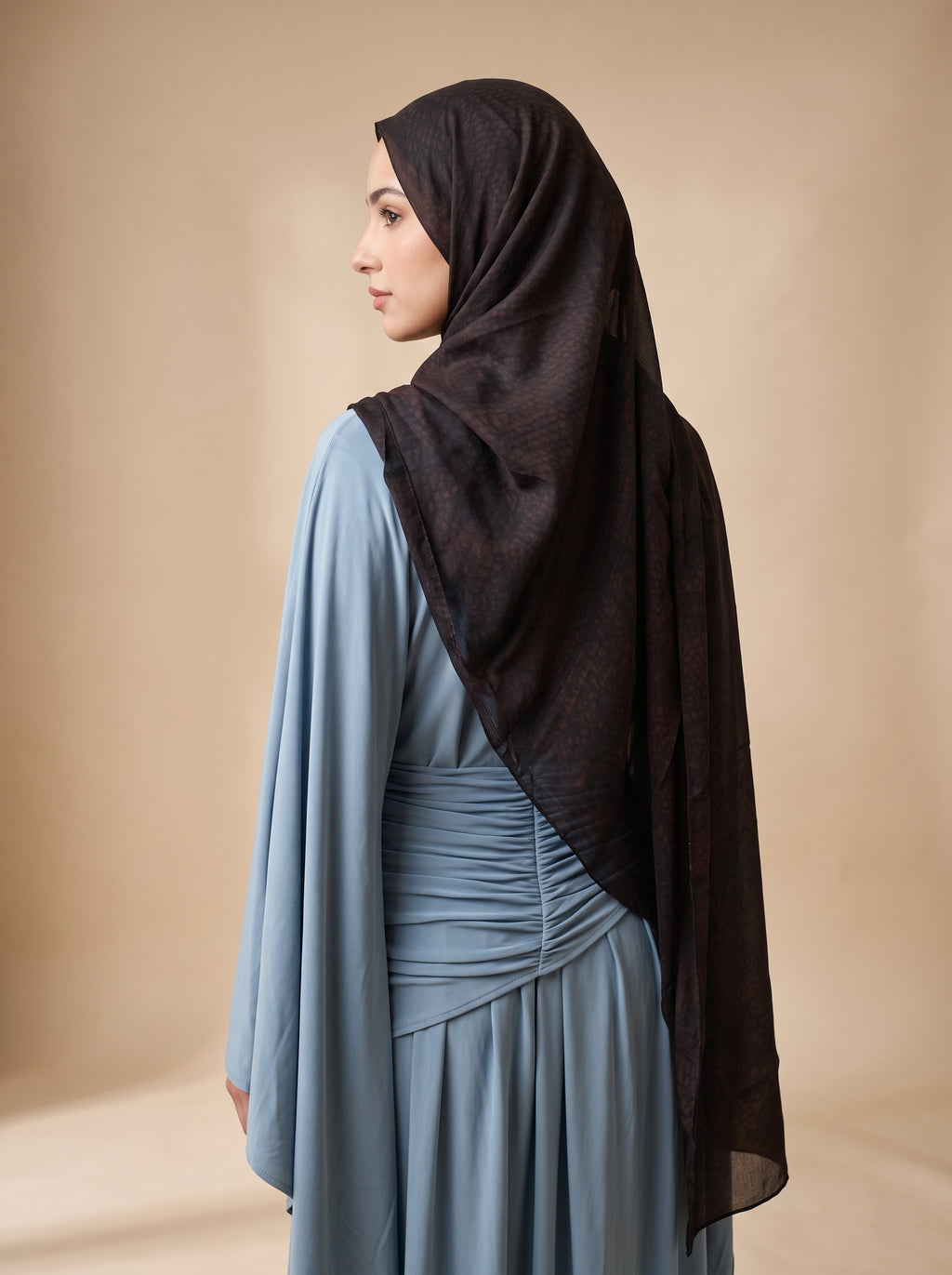 Espresso Luxe Printed Modal Hijab