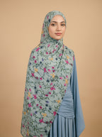 Secret Graden Printed Modal Hijab - Blue