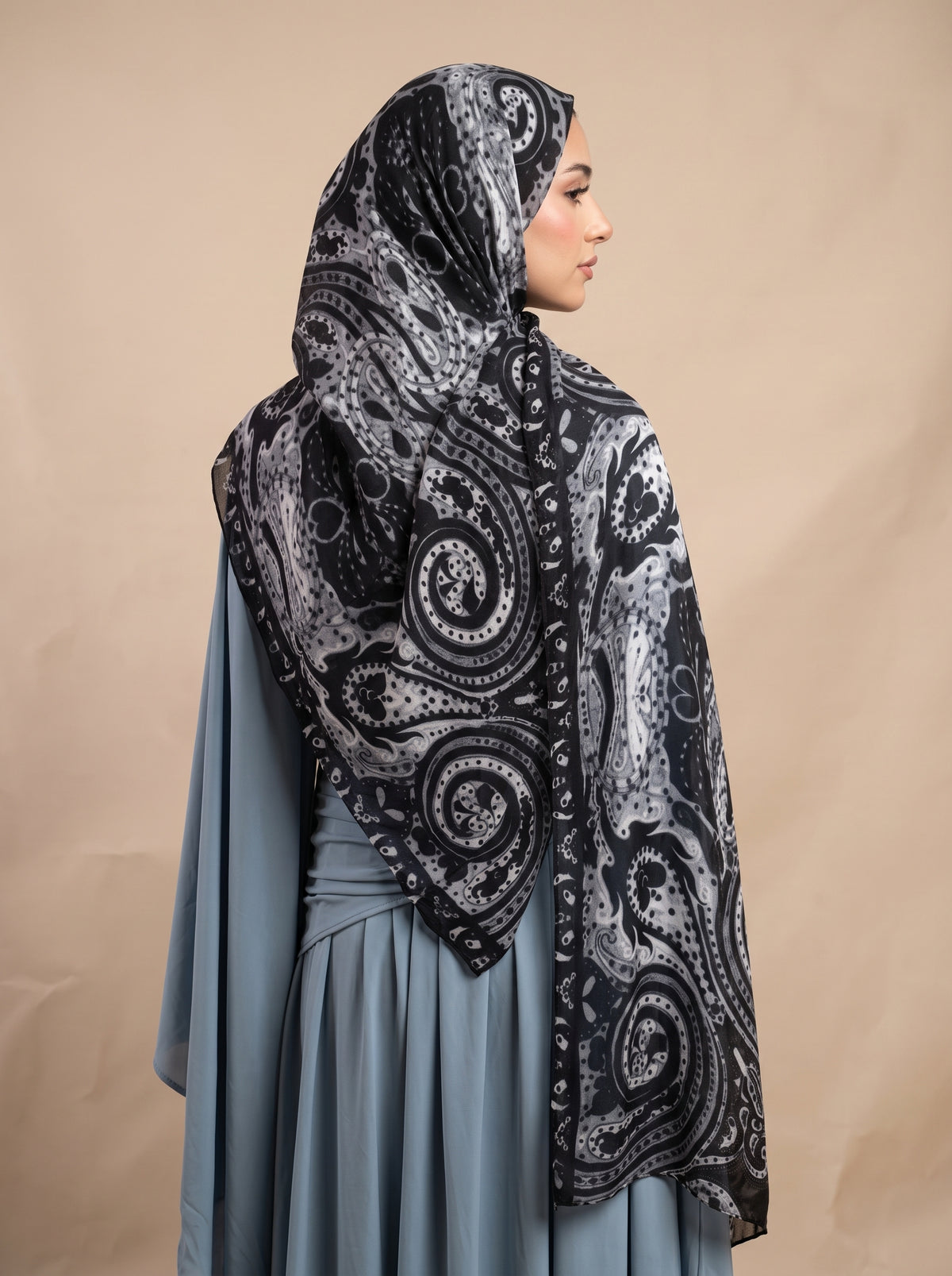 Silver Mirage Printed Modal Hijab