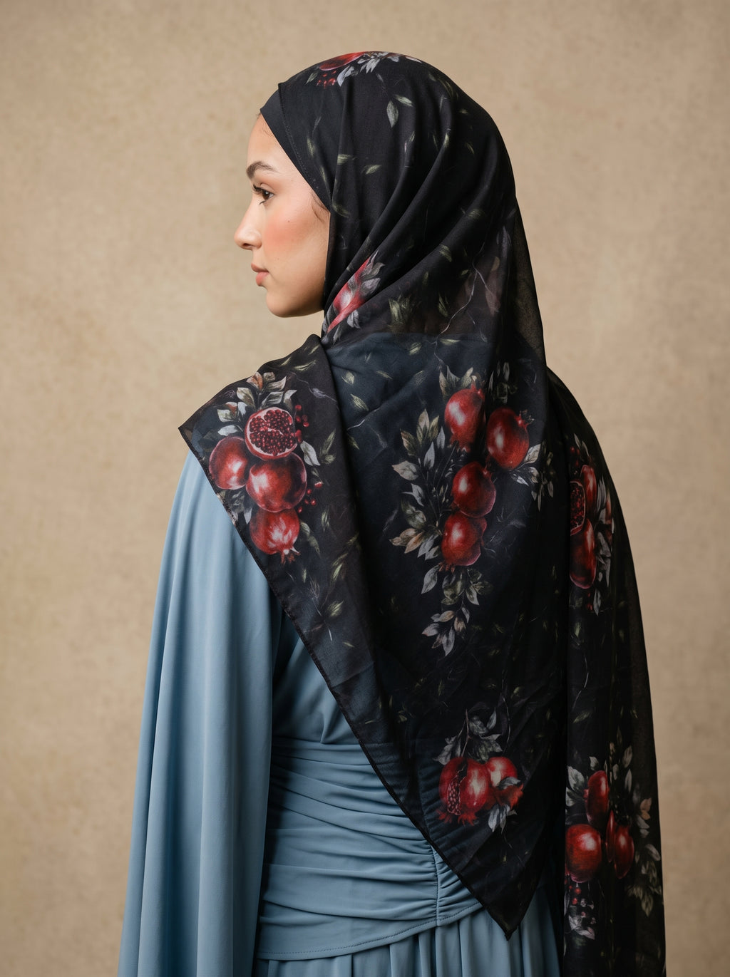 Ruby Pomegranate Printed Modal Hijab