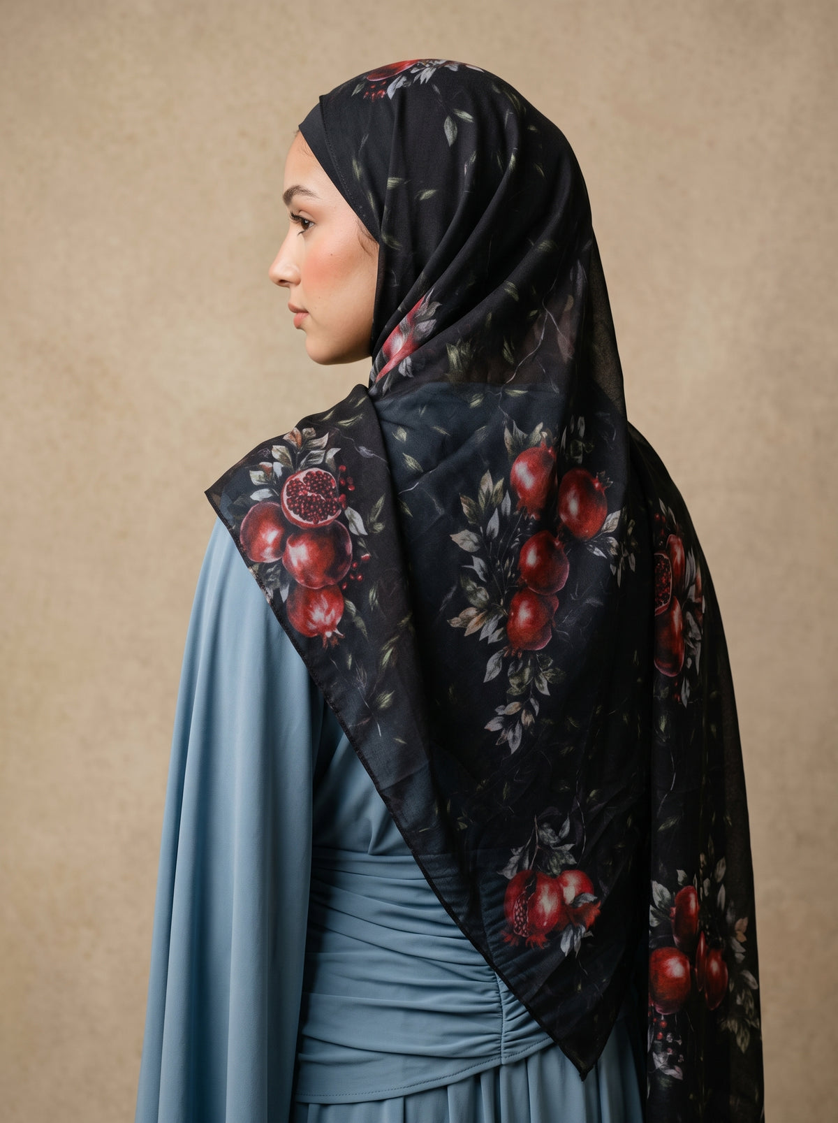 Ruby Pomegranate Printed Modal Hijab