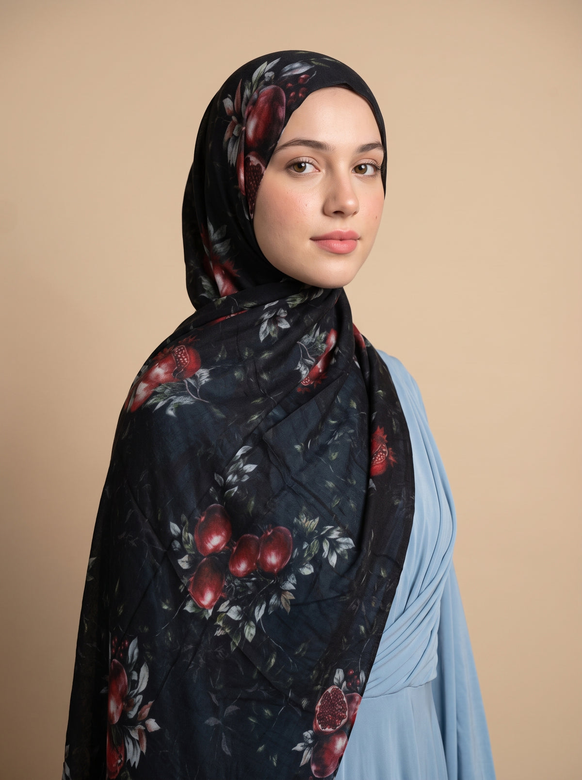 Ruby Pomegranate Printed Modal Hijab