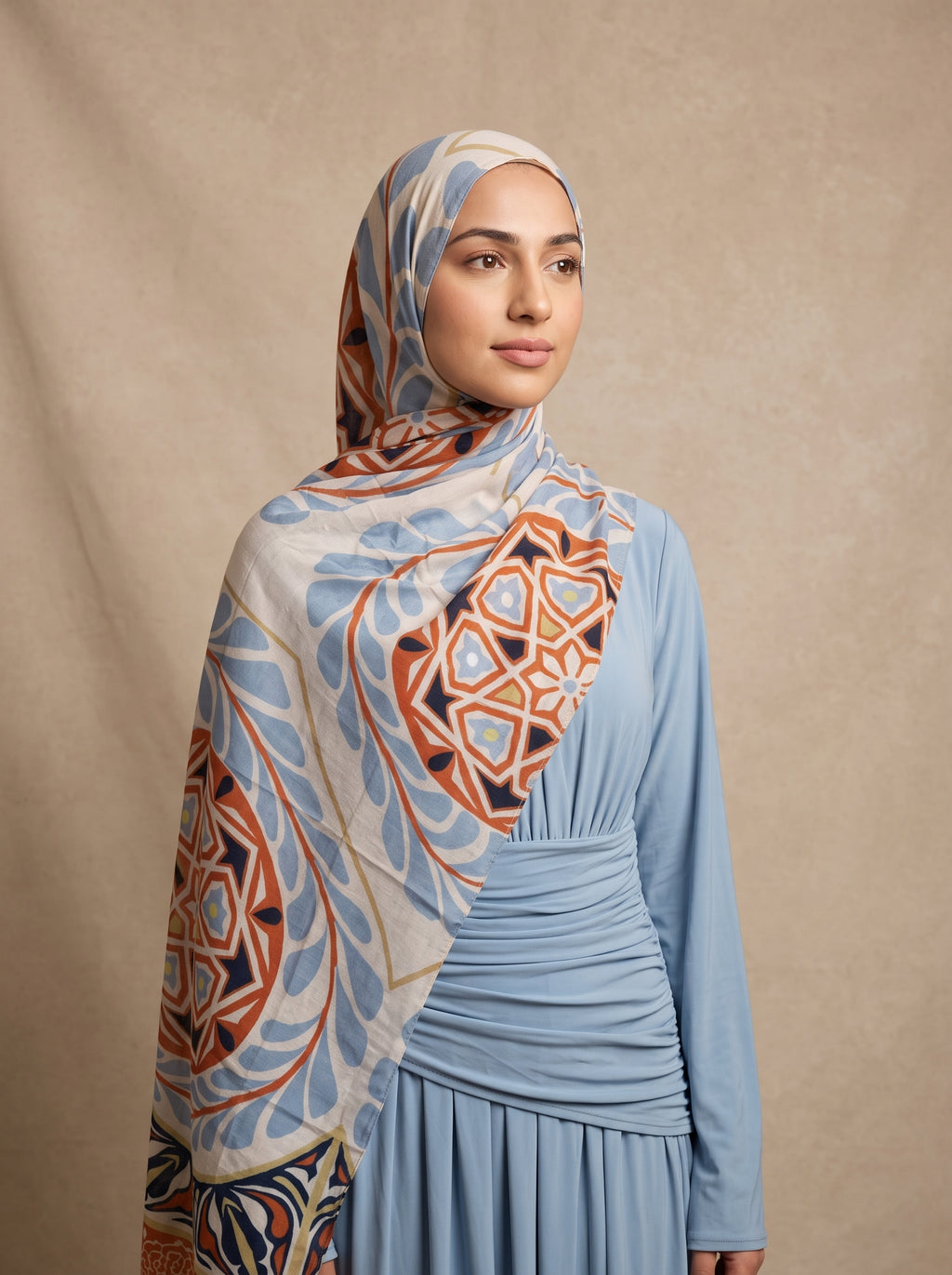 Terracotta Bloom Printed Modal Hijab