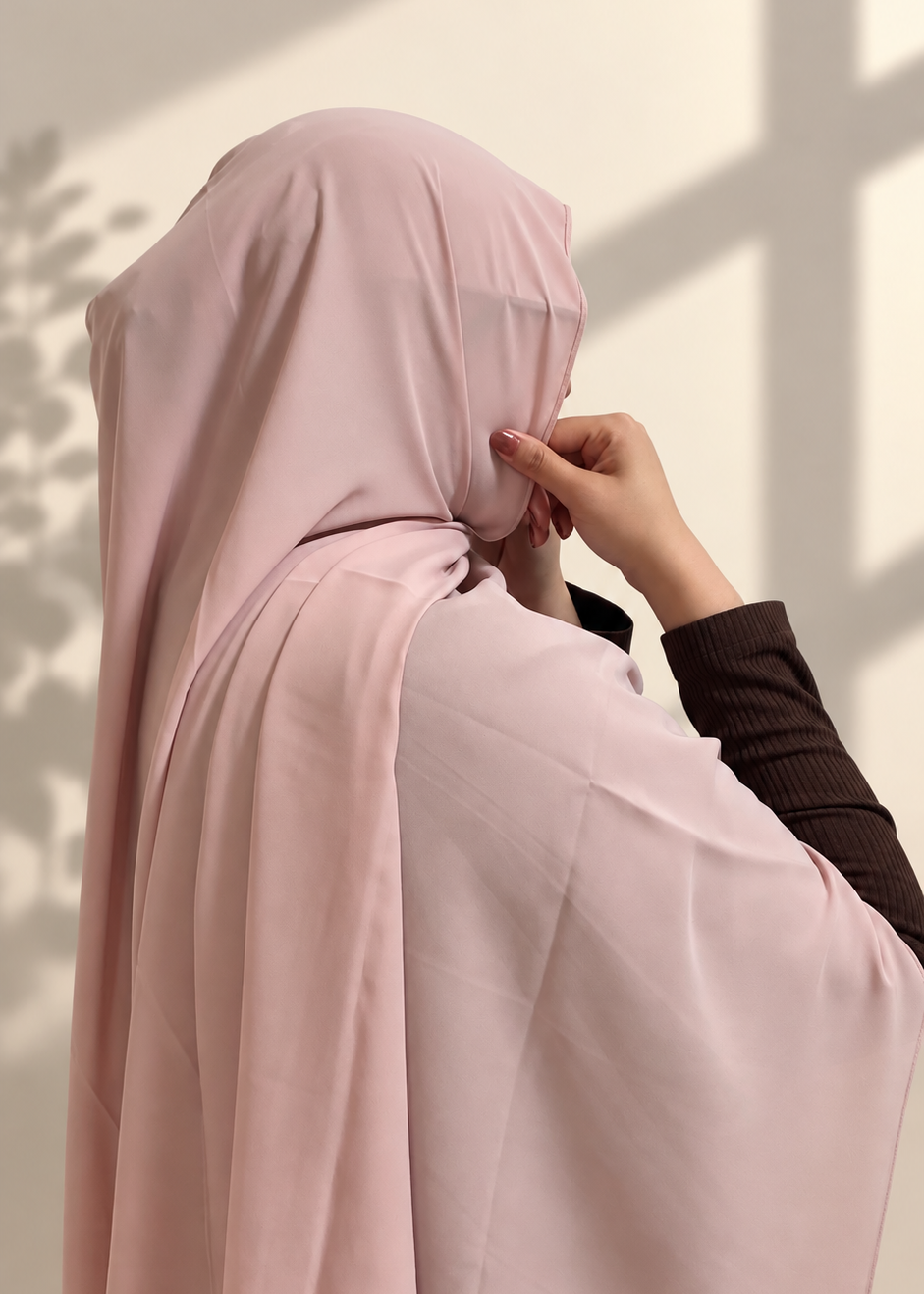 Premium Medina Silk Chiffon Hijab  –  Blush Pink
