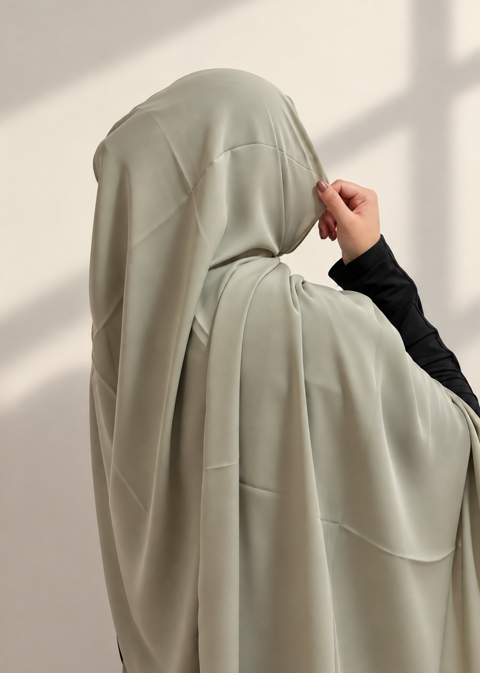 Premium Medina Silk Chiffon Hijab  –  Sage