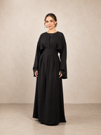 Classic Grace Pleated Maxi Dress - Black