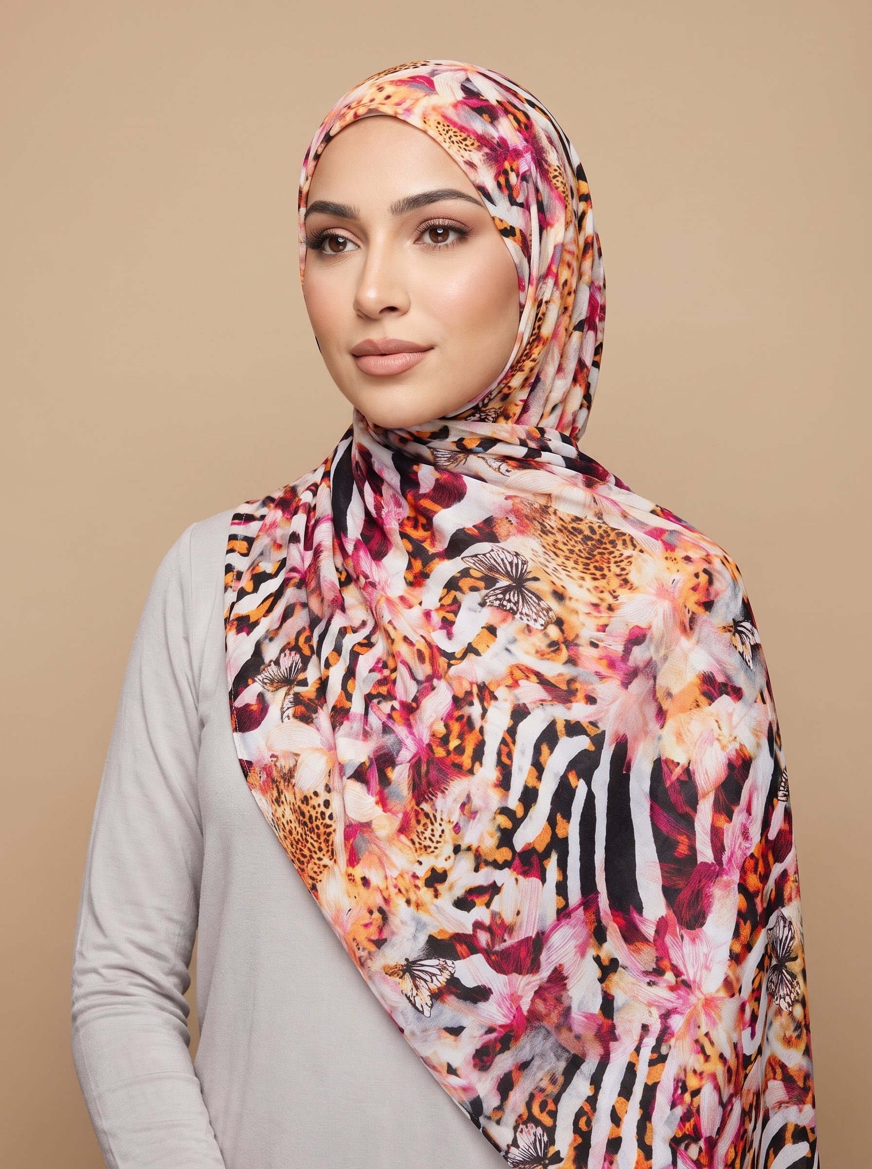 Exotic Illusion Printed Jersey Hijab