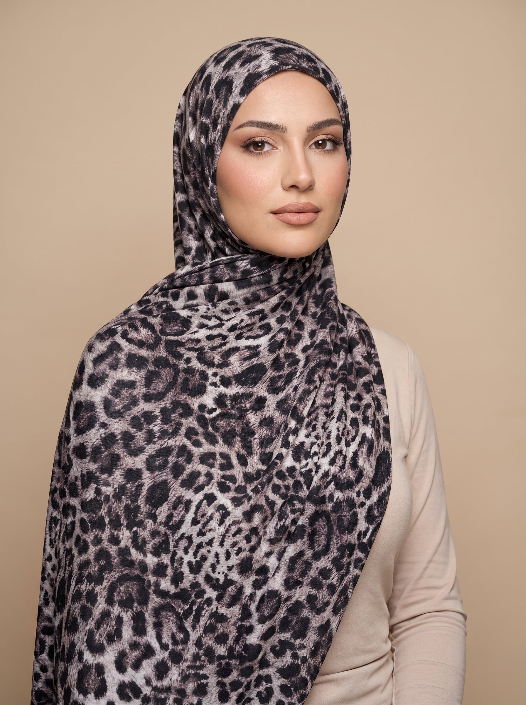 Shadow Spots Printed Jersey Hijab