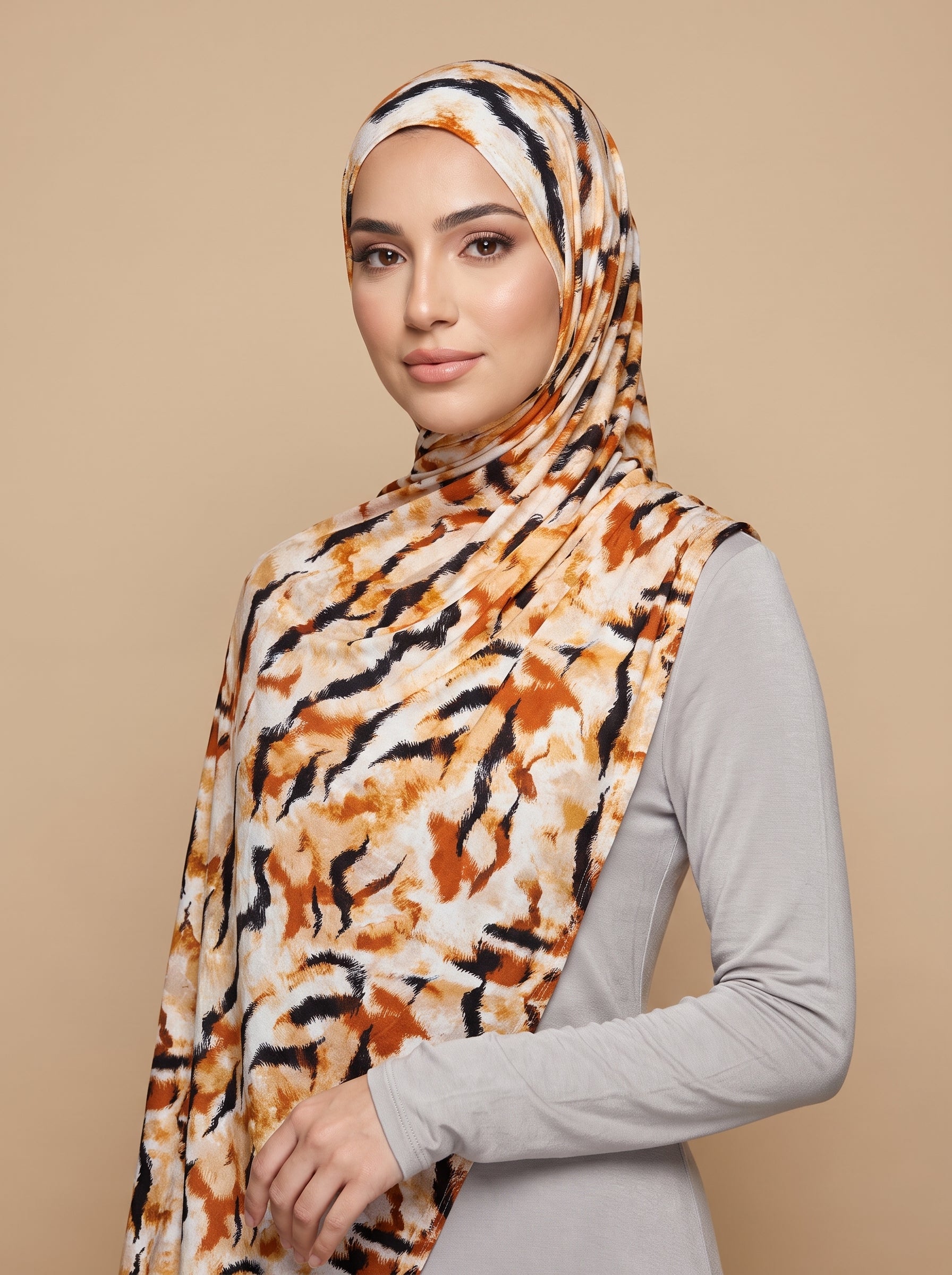 Tigress Wave Printed Jersey Hijab