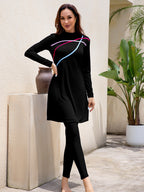 Sophie Three-Piece Ninja Modest Burkini Swim Set - Black - Ameera Modest Hub