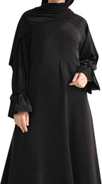 Zia Luxe Lightweight Modest Abaya - Black - Ameera Modest Hub