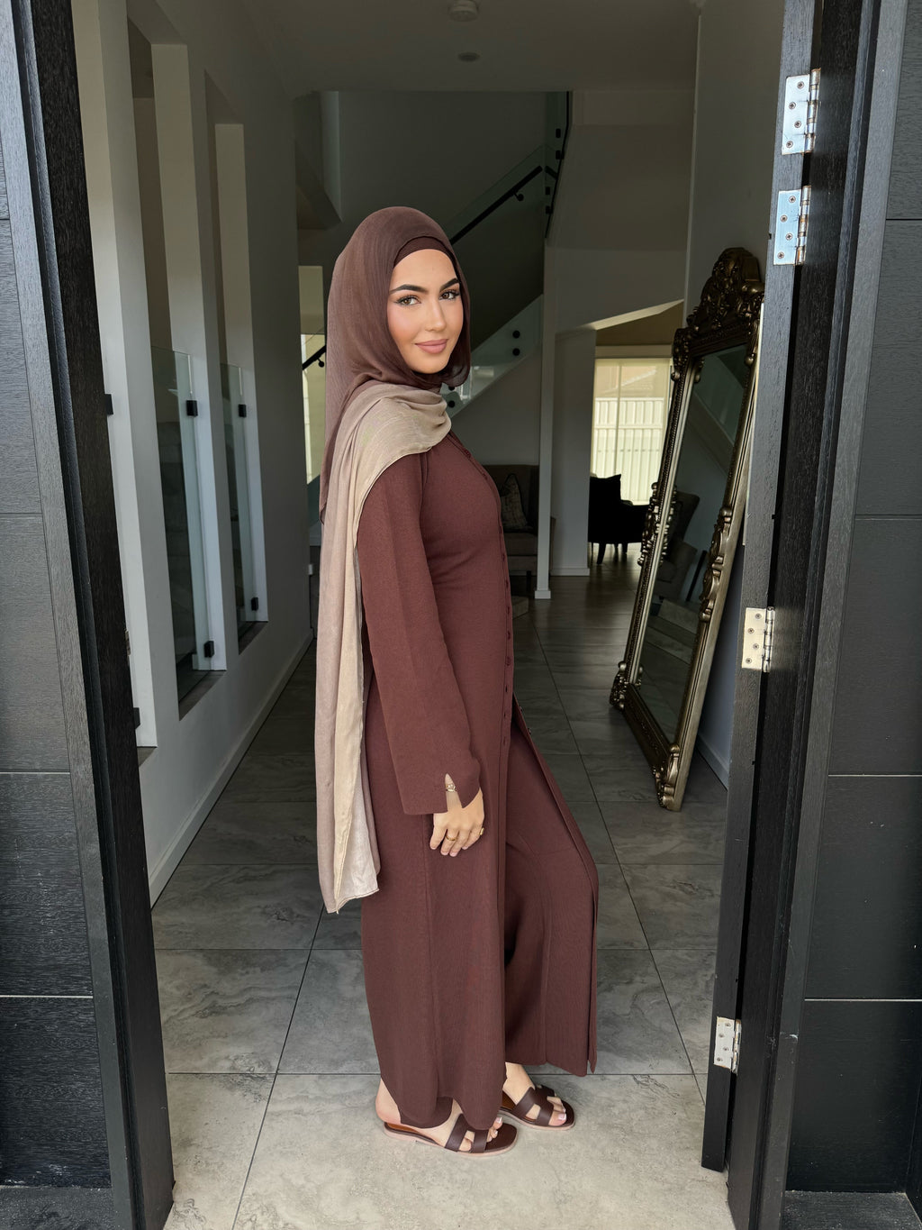 Lumi Two-Piece Modest Co-Ord Set - Mocha