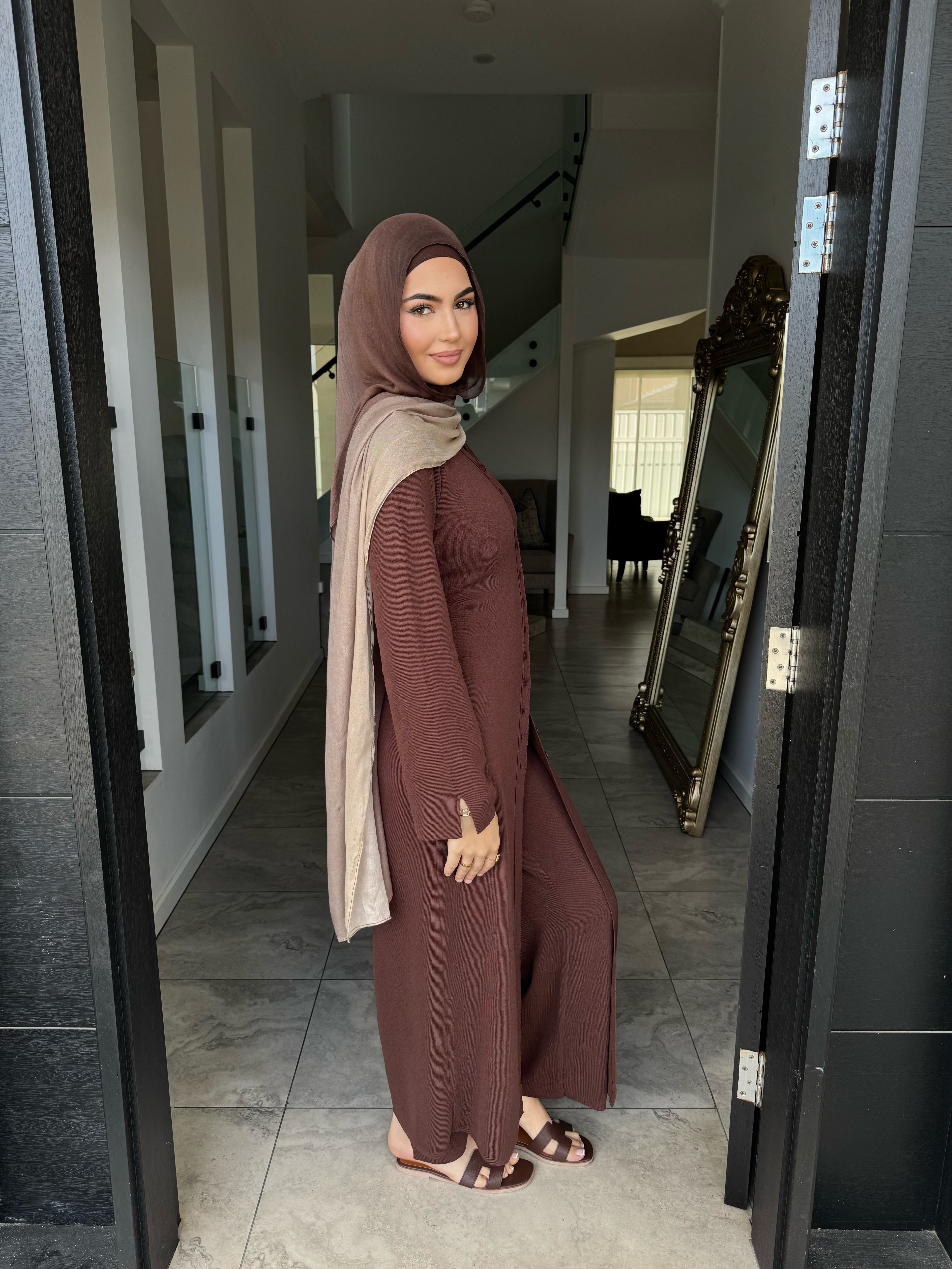 Lumi Two-Piece Modest Co-Ord Set - Mocha