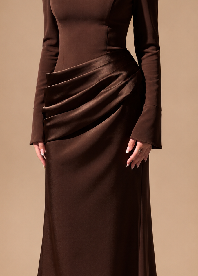 The Valentina Dress - Brown