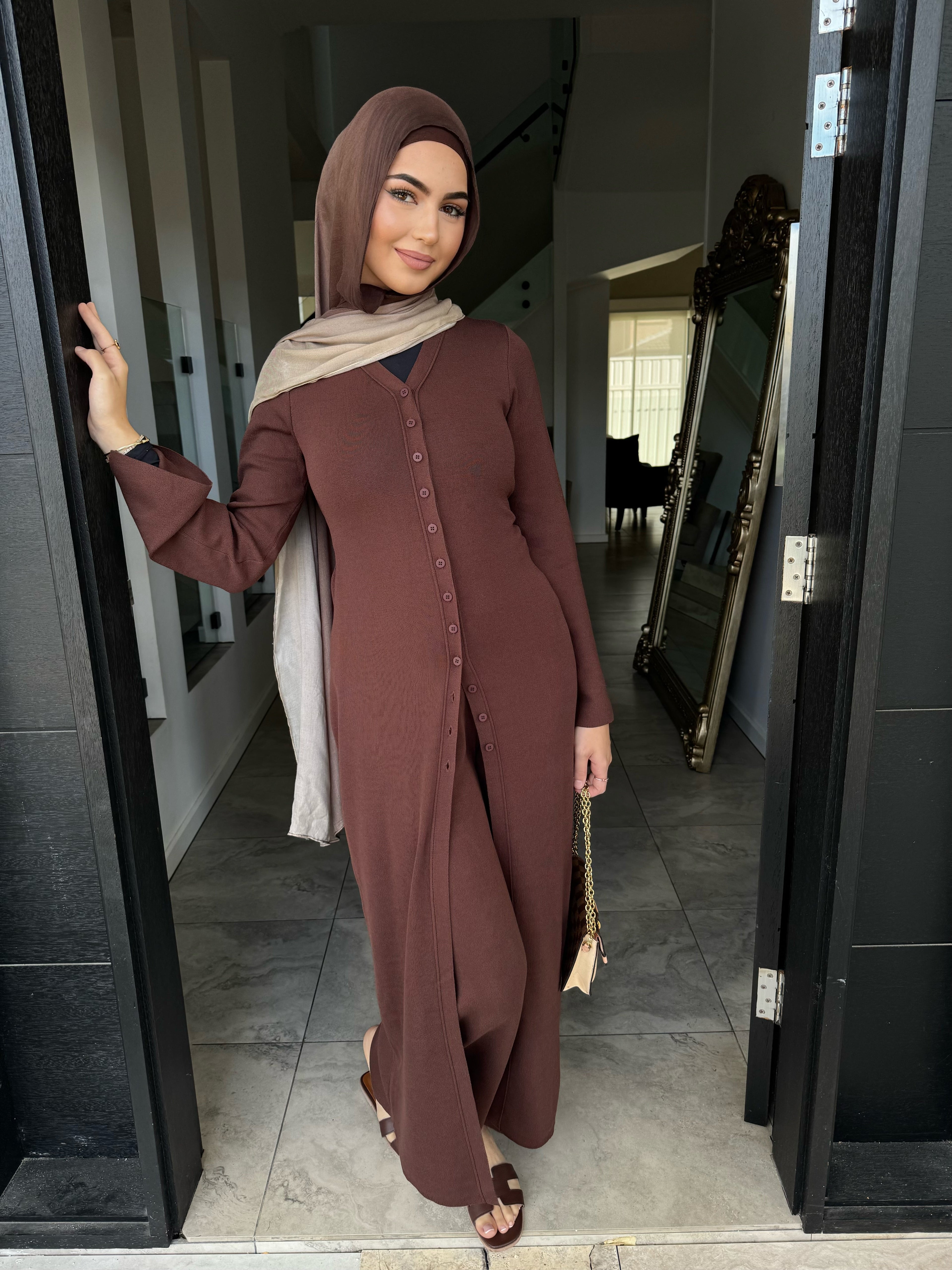 Lumi Two-Piece Modest Co-Ord Set - Mocha