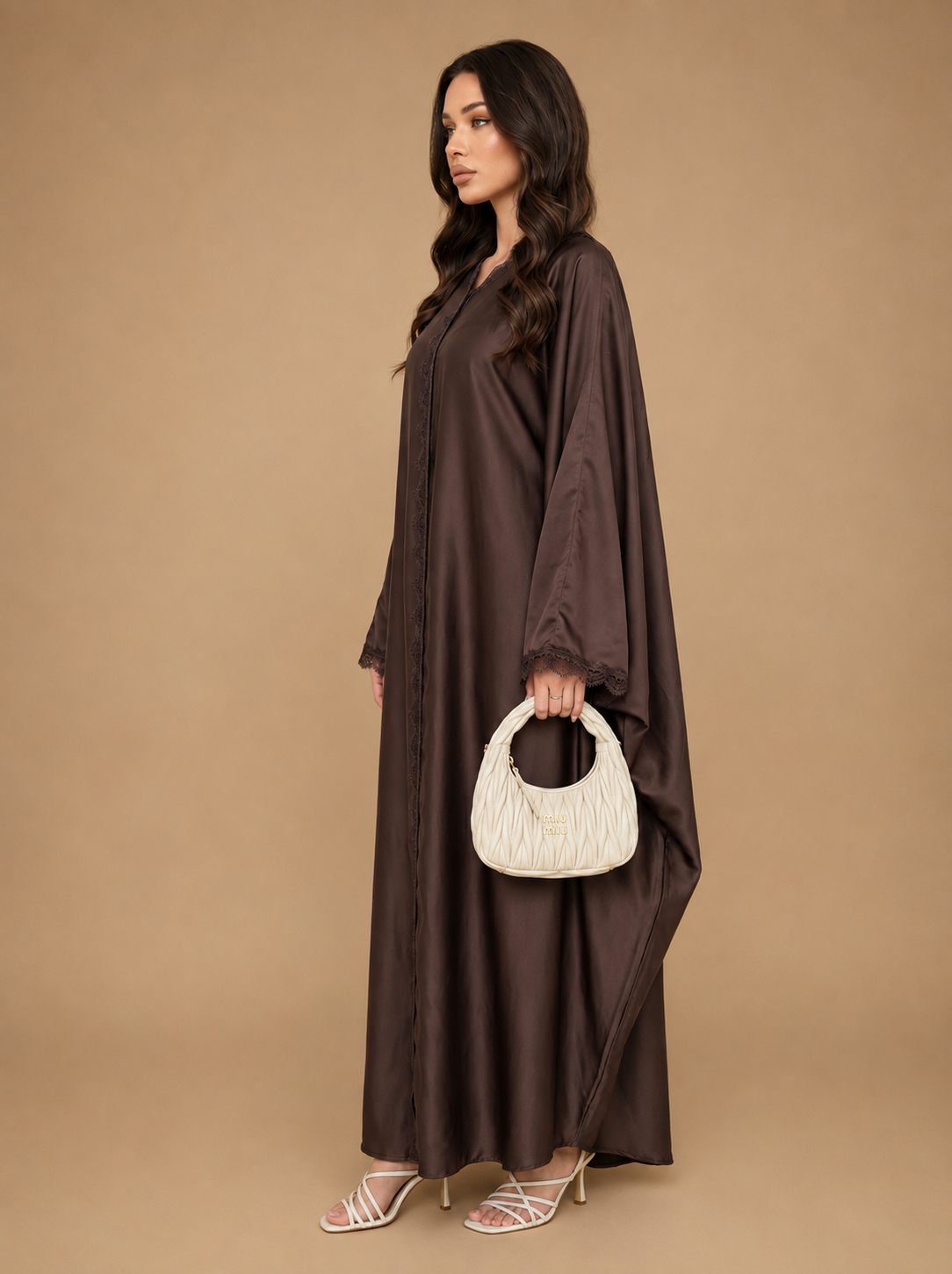 Yasmin Batwing Abaya - Coffee