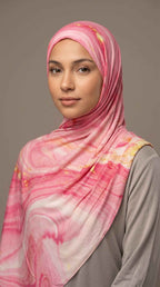 Blossom Marble Printed Jersey Hijab (Copy)
