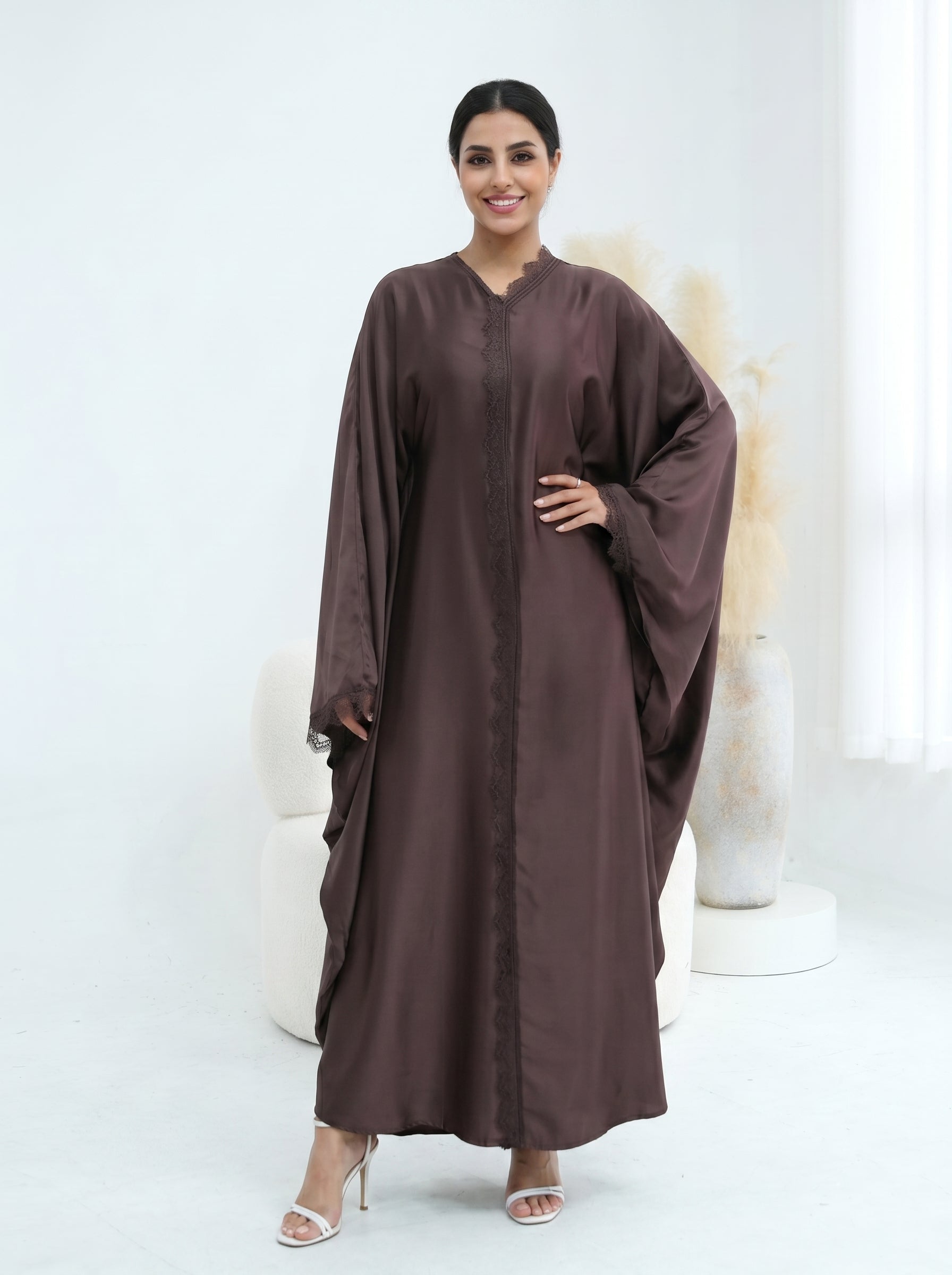 Yasmin Batwing Abaya - Coffee