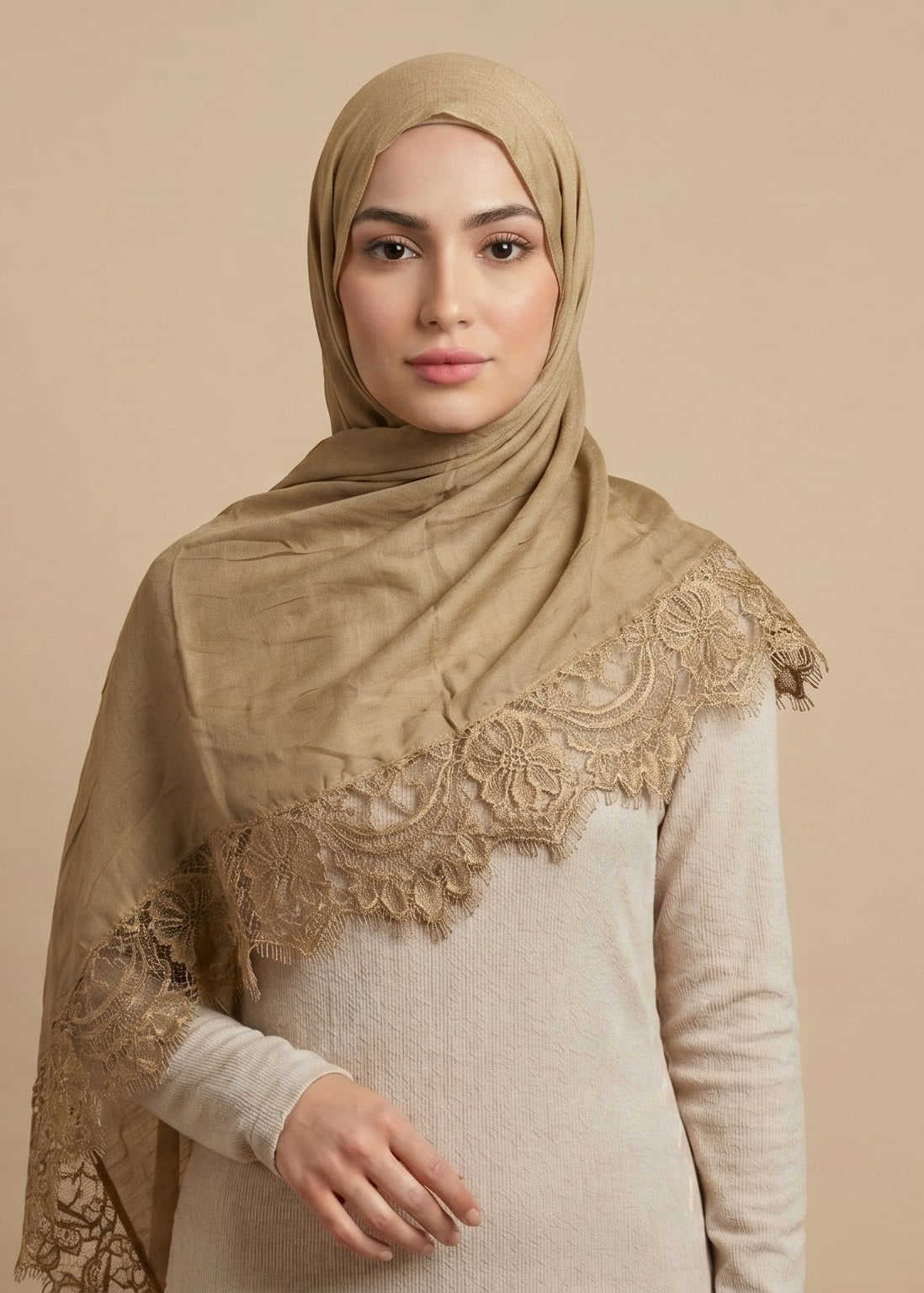 Honey Gold Lace Modal Hijab