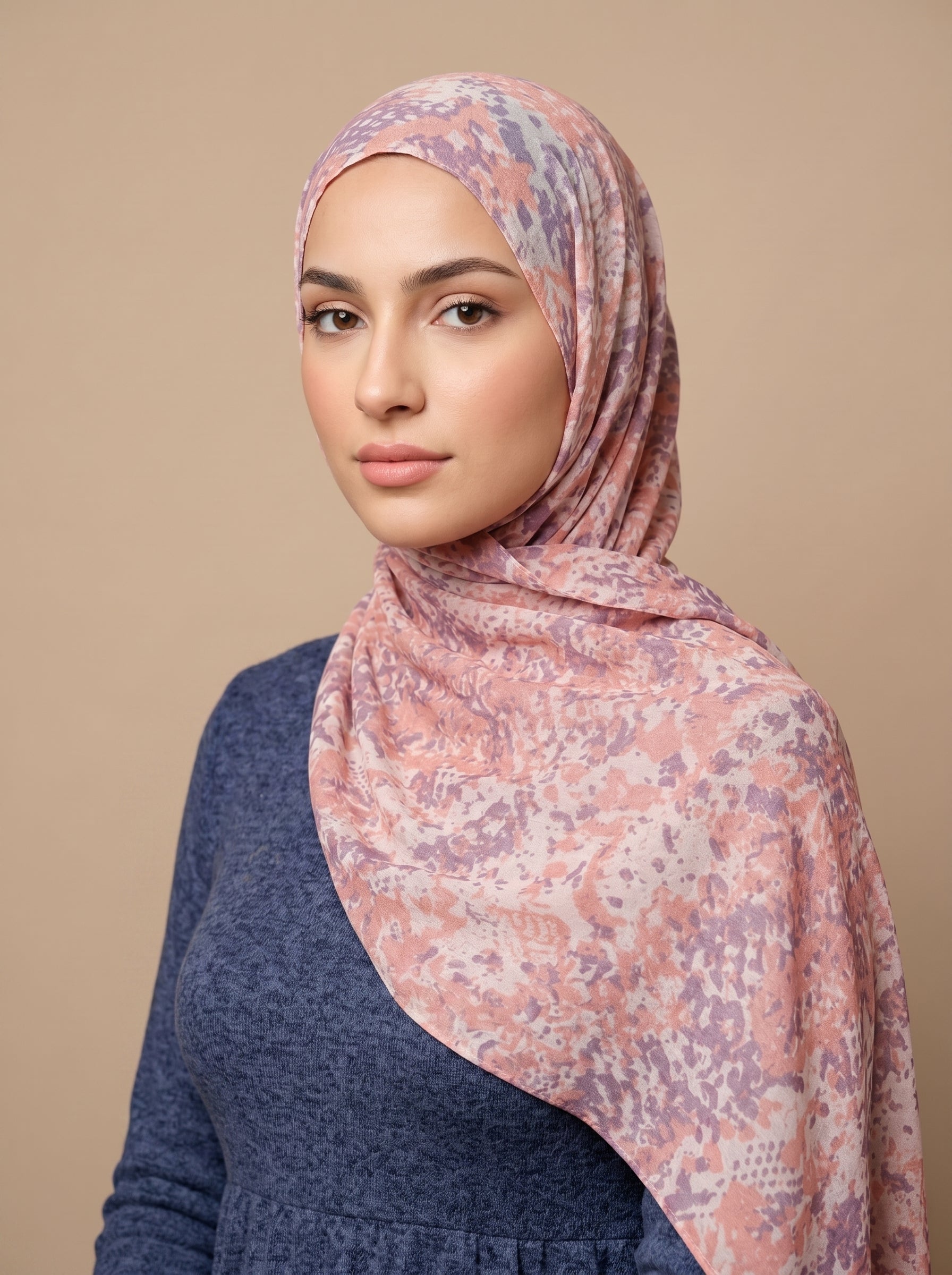 Nova Pink Printed Modal Hijab